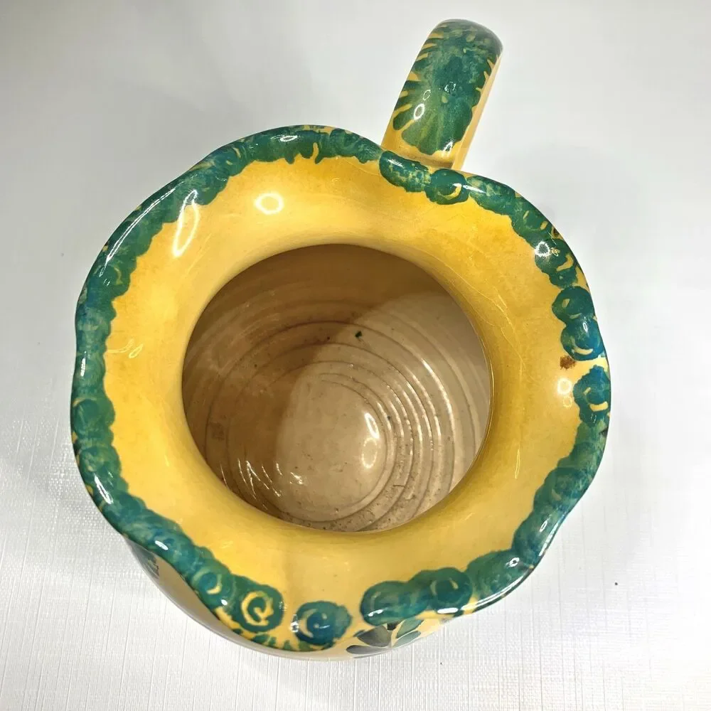 Italian Pottery Pitcher Country Rooster Farmhouse Italica Ars Handmade Cottage